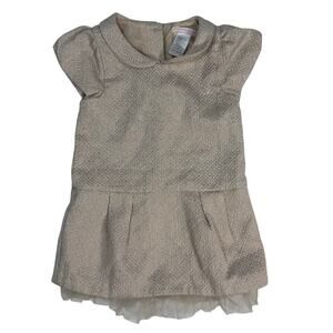 Janie & Jack Gold Metallic Party Dress 18-24M Baby Girl Holiday Outfit